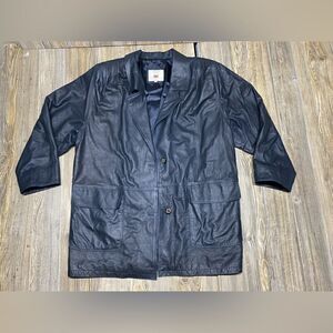 Vintage leather jacket Misuri Firenze Black Soft Leather Jacket Mens Size 48